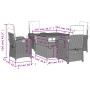 Set comedor de jardín 5 piezas con cojines ratán sintético gris de , Conjuntos de jardín - Ref: Foro24-3277342, Precio: 655,4...