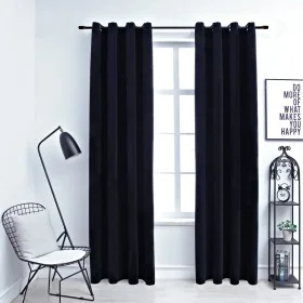 Black velvet blackout curtains with rings, 2 units, 140x245 cm by vidaXL, Curtains and curtains - Ref: Foro24-134490, Price: ...