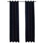 Cortinas opacas con anillas 2 uds terciopelo negro 140x245 cm de vidaXL, Cortinas y visillos - Ref: Foro24-134490, Precio: 52...