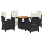 Set de muebles jardín 5 pzas con cojines ratán sintético negro de , Conjuntos de jardín - Ref: Foro24-3277377, Precio: 595,60...