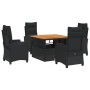 Set de muebles jardín 5 pzas con cojines ratán sintético negro de , Conjuntos de jardín - Ref: Foro24-3277389, Precio: 663,08...