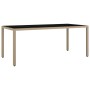 Set comedor de jardín 9 pzas con cojines ratán sintético beige de , Conjuntos de jardín - Ref: Foro24-3277581, Precio: 852,46...