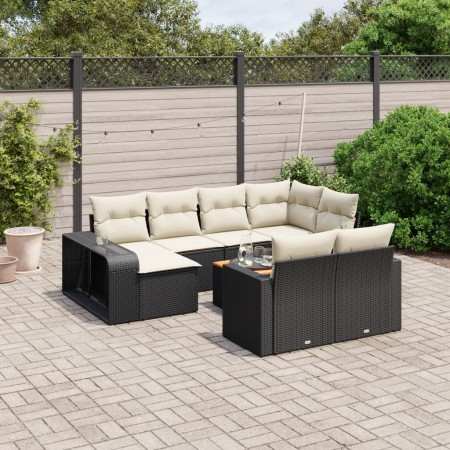 Set de sofás de jardín 11 pzas y cojines ratán sintético negro de , Conjuntos de jardín - Ref: Foro24-3228916, Precio: 530,11...