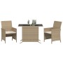 Sillas y mesita de jardín 3 piezas ratán sintético cojín beige de , Conjuntos de jardín - Ref: Foro24-365120, Precio: 188,30 ...
