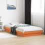 Estructura de cama LED madera maciza pino marrón cera 90x200 cm de , Camas y somieres - Ref: Foro24-844411, Precio: 108,02 €,...