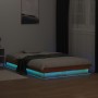 Estructura de cama LED madera maciza pino marrón cera 120x200cm de , Camas y somieres - Ref: Foro24-844413, Precio: 117,99 €,...