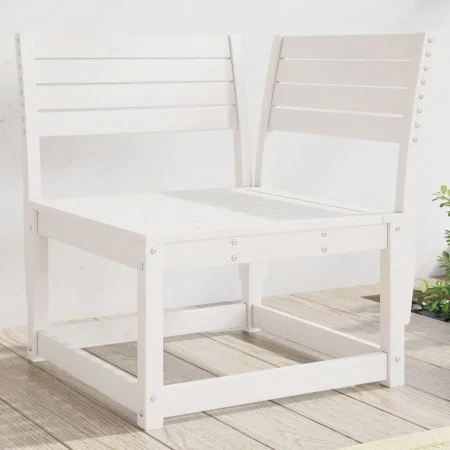 Sofá esquinero de jardín madera maciza pino blanco 73x73x78 cm de , Sofás de exterior - Ref: Foro24-844665, Precio: 80,25 €, ...