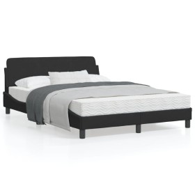 Estructura de cama con cabecero de terciopelo negro 140x190 cm de , Camas y somieres - Ref: Foro24-373174, Precio: 147,16 €, ...
