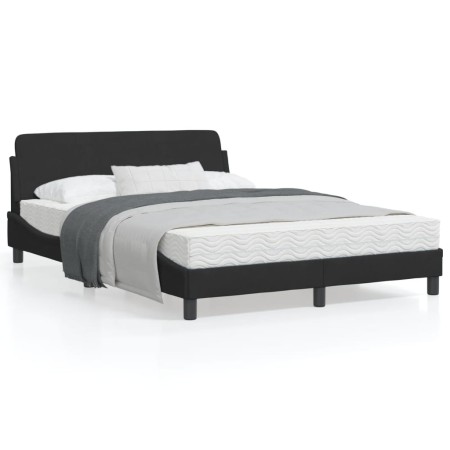 Estructura de cama con cabecero de terciopelo negro 140x190 cm de , Camas y somieres - Ref: Foro24-373174, Precio: 147,16 €, ...