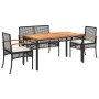 Juego comedor jardín 4 piezas con cojines ratán sintético negro de , Conjuntos de jardín - Ref: Foro24-3213567, Precio: 336,6...