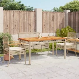Set comedor de jardín 5 pzas con cojines ratán sintético beige de , Conjuntos de jardín - Ref: Foro24-3213586, Precio: 520,72...