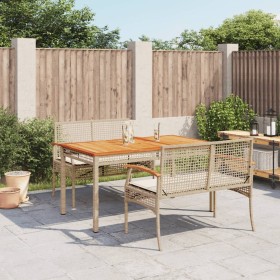 Set comedor de jardín 3 pzas con cojines ratán sintético beige de , Conjuntos de jardín - Ref: Foro24-3213584, Precio: 326,23...