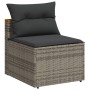 Set sofás jardín y cojines 5 pzas ratán sintético acacia gris de , Conjuntos de jardín - Ref: Foro24-3213538, Precio: 411,67 ...