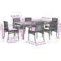 Set comedor jardín 7 pzas y cojines ratán sintético gris de , Conjuntos de jardín - Ref: Foro24-3213573, Precio: 482,12 €, De...