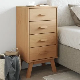 Mesita de noche OLDEN madera maciza de pino marrón de , Mesitas de noche - Ref: Foro24-358585, Precio: 99,95 €, Descuento: %