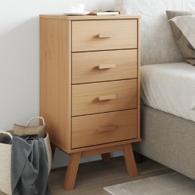Mesita de noche OLDEN madera maciza de pino marrón de , Mesitas de noche - Ref: Foro24-358585, Precio: 105,56 €, Descuento: %