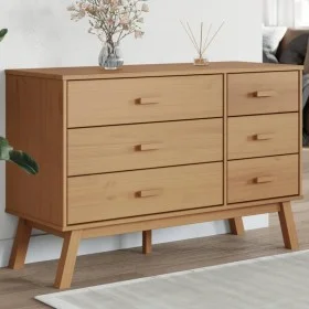 Mesita de noche OLDEN madera maciza de pino marrón de , Cajoneras - Ref: Foro24-358591, Precio: 208,69 €, Descuento: %