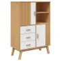 Aparador OLDEN madera maciza pino marrón y blanco 85x43x125 cm de , Aparadores - Ref: Foro24-358617, Precio: 303,15 €, Descue...
