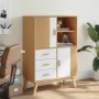 Aparador OLDEN madera maciza pino marrón y blanco 85x43x125 cm de , Aparadores - Ref: Foro24-358617, Precio: 309,08 €, Descue...