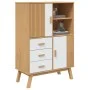 Aparador OLDEN madera maciza pino marrón y blanco 85x43x125 cm de , Aparadores - Ref: Foro24-358617, Precio: 303,15 €, Descue...