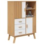 Aparador OLDEN madera maciza pino marrón y blanco 85x43x125 cm de , Aparadores - Ref: Foro24-358617, Precio: 309,08 €, Descue...