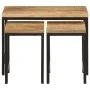 Stackable tables 3 pieces solid rough mango wood and iron by , Side tables - Ref: Foro24-372731, Price: 59,48 €, Discount: %