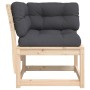 Sofá esquinero de jardín con cojines madera de pino 73x73x78 cm de , Sofás de exterior - Ref: Foro24-844684, Precio: 86,24 €,...