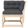 Sofá esquinero de jardín con cojines madera de pino 73x73x78 cm de , Sofás de exterior - Ref: Foro24-844684, Precio: 86,24 €,...
