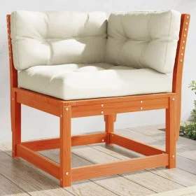Garden corner sofa and brown pine wood cushions 73x73x78 cm by , Outdoor sofas - Ref: Foro24-844686, Price: 111,56 €, Discoun...