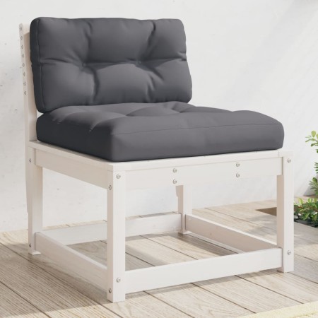 Sofá de jardín con cojines madera maciza de pino blanco de , Sofás de exterior - Ref: Foro24-844690, Precio: 82,97 €, Descuen...