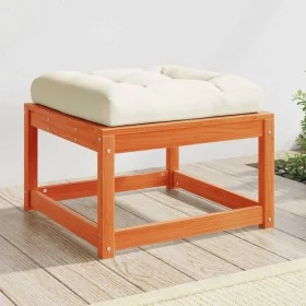 Taburete de jardín con cojines madera maciza pino marrón cera de , Sofás de exterior - Ref: Foro24-844701, Precio: 61,09 €, D...