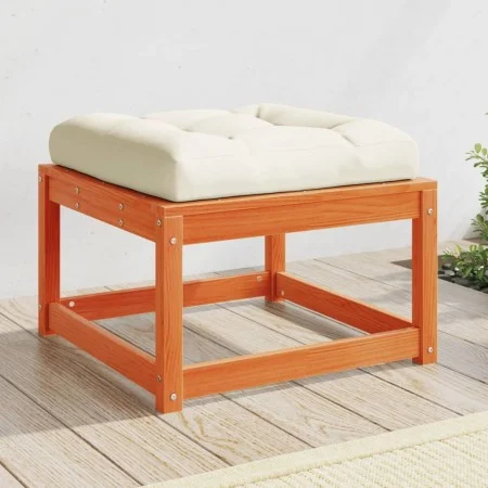 Taburete de jardín con cojines madera maciza pino marrón cera de , Sofás de exterior - Ref: Foro24-844701, Precio: 61,09 €, D...