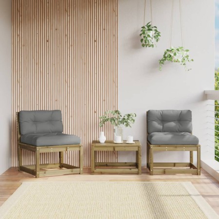 Sofás de jardín con cojines 2 uds madera impregnada de pino de , Sofás de exterior - Ref: Foro24-844708, Precio: 152,28 €, De...