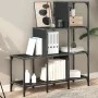 Estantería de madera de ingeniería y metal negro 92x30x102 cm de , Librerías y estanterías - Ref: Foro24-845436, Precio: 64,9...