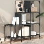 Estantería de madera de ingeniería y metal negro 92x30x102 cm de , Librerías y estanterías - Ref: Foro24-845436, Precio: 65,6...