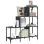 Estantería de madera de ingeniería y metal negro 92x30x102 cm de , Librerías y estanterías - Ref: Foro24-845436, Precio: 64,9...
