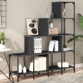 Estantería de madera de ingeniería y metal negro 122x30x132 cm de , Librerías y estanterías - Ref: Foro24-845441, Precio: 91,...