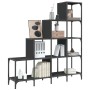 Estantería de madera de ingeniería y metal negro 122x30x132 cm de , Librerías y estanterías - Ref: Foro24-845441, Precio: 91,...