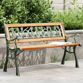 Garden bench solid fir wood and steel 116 cm by , garden benches - Ref: Foro24-366535, Price: 90,50 €, Discount: %