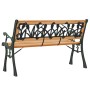 Banco de jardín madera maciza abeto y acero 116 cm de , Bancos de jardín - Ref: Foro24-366535, Precio: 86,38 €, Descuento: %