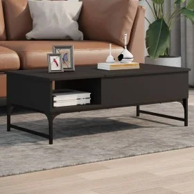 Mesa de centro de madera ingeniería y metal negro 100x50x35 cm de , Mesas de centro - Ref: Foro24-845391, Precio: 76,35 €, De...