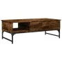 Mesa de centro madera ingeniería metal roble humo 100x50x35 cm de , Mesas de centro - Ref: Foro24-845393, Precio: 66,05 €, De...