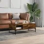 Mesa de centro madera ingeniería metal roble humo 100x50x35 cm de , Mesas de centro - Ref: Foro24-845393, Precio: 66,05 €, De...