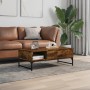 Mesa de centro madera ingeniería metal roble humo 100x50x35 cm de , Mesas de centro - Ref: Foro24-845393, Precio: 66,86 €, De...