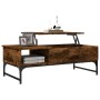 Mesa de centro madera ingeniería metal roble humo 100x50x35 cm de , Mesas de centro - Ref: Foro24-845393, Precio: 66,86 €, De...