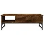 Mesa de centro madera ingeniería metal roble humo 100x50x35 cm de , Mesas de centro - Ref: Foro24-845393, Precio: 66,05 €, De...