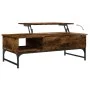 Mesa de centro madera ingeniería metal roble humo 100x50x35 cm de , Mesas de centro - Ref: Foro24-845393, Precio: 66,05 €, De...