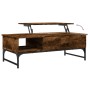 Mesa de centro madera ingeniería metal roble humo 100x50x35 cm de , Mesas de centro - Ref: Foro24-845393, Precio: 66,86 €, De...