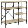 Estantería de cocina madera ingeniería metal roble 90x40x84 cm de , Contenedores para utensilios de cocina - Ref: Foro24-8454...