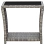 Mesa de centro de ratán sintético y vidrio gris 45x45x40 cm de vidaXL, Mesas de jardín - Ref: Foro24-46068, Precio: 62,28 €, ...